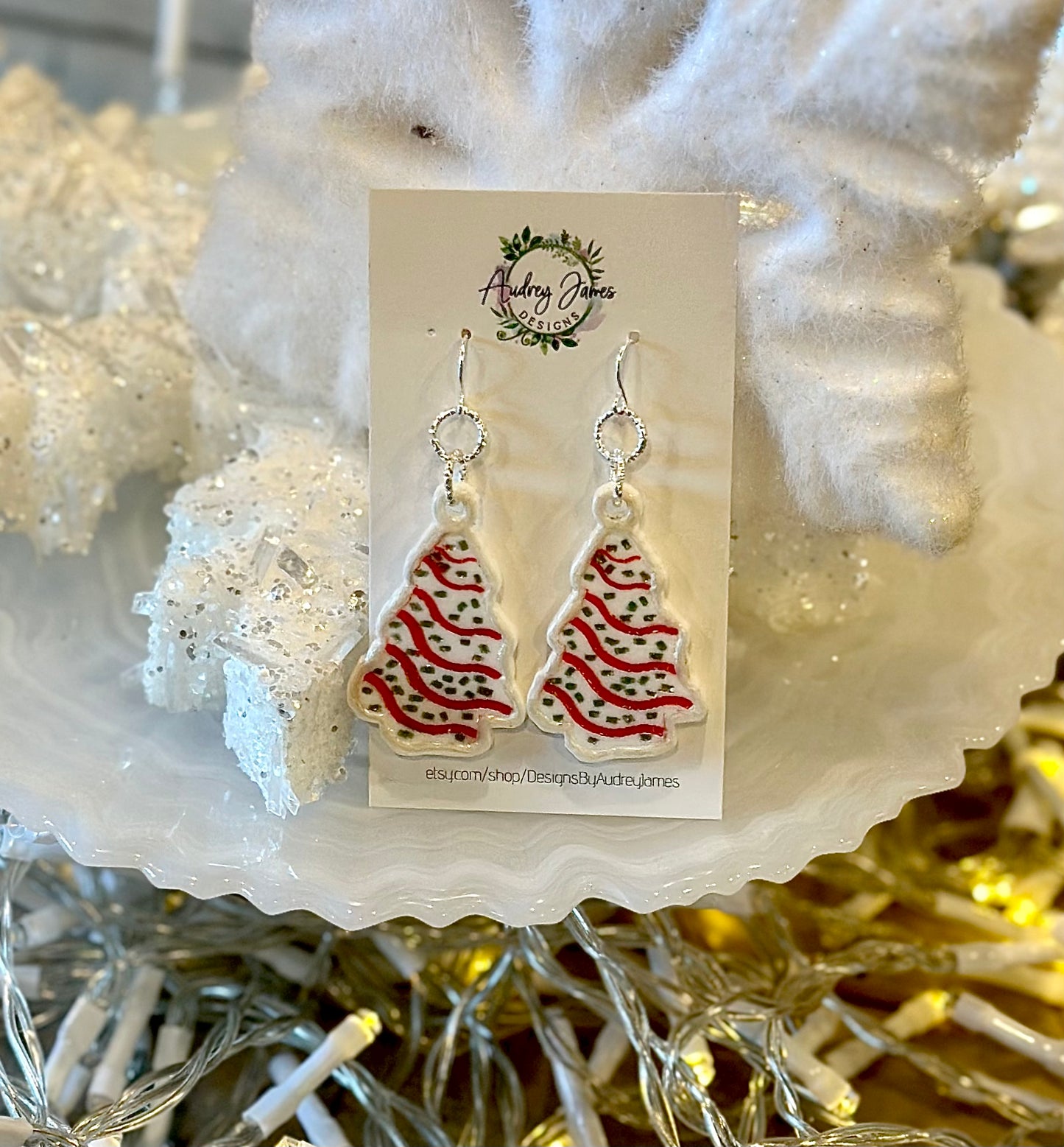 Christmas Cake Dangle Earrings
