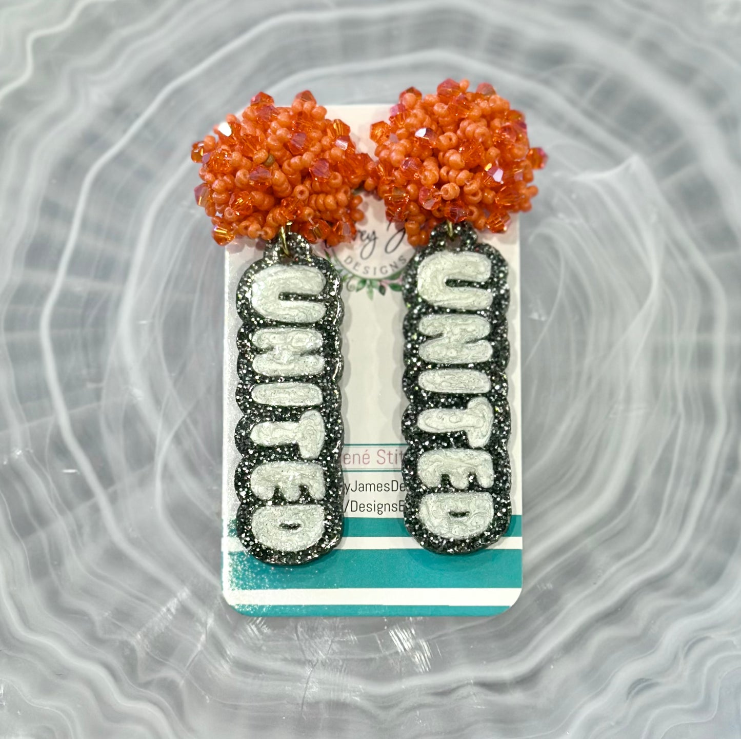 United Earrings With Beaded Studs