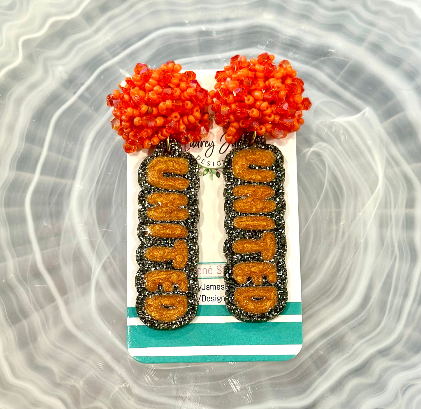 United Earrings With Beaded Studs