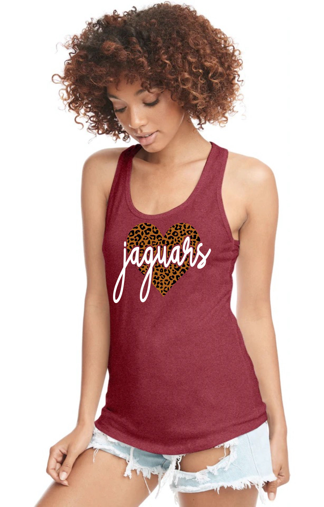 Leopard Jaguars Heart Tank Top