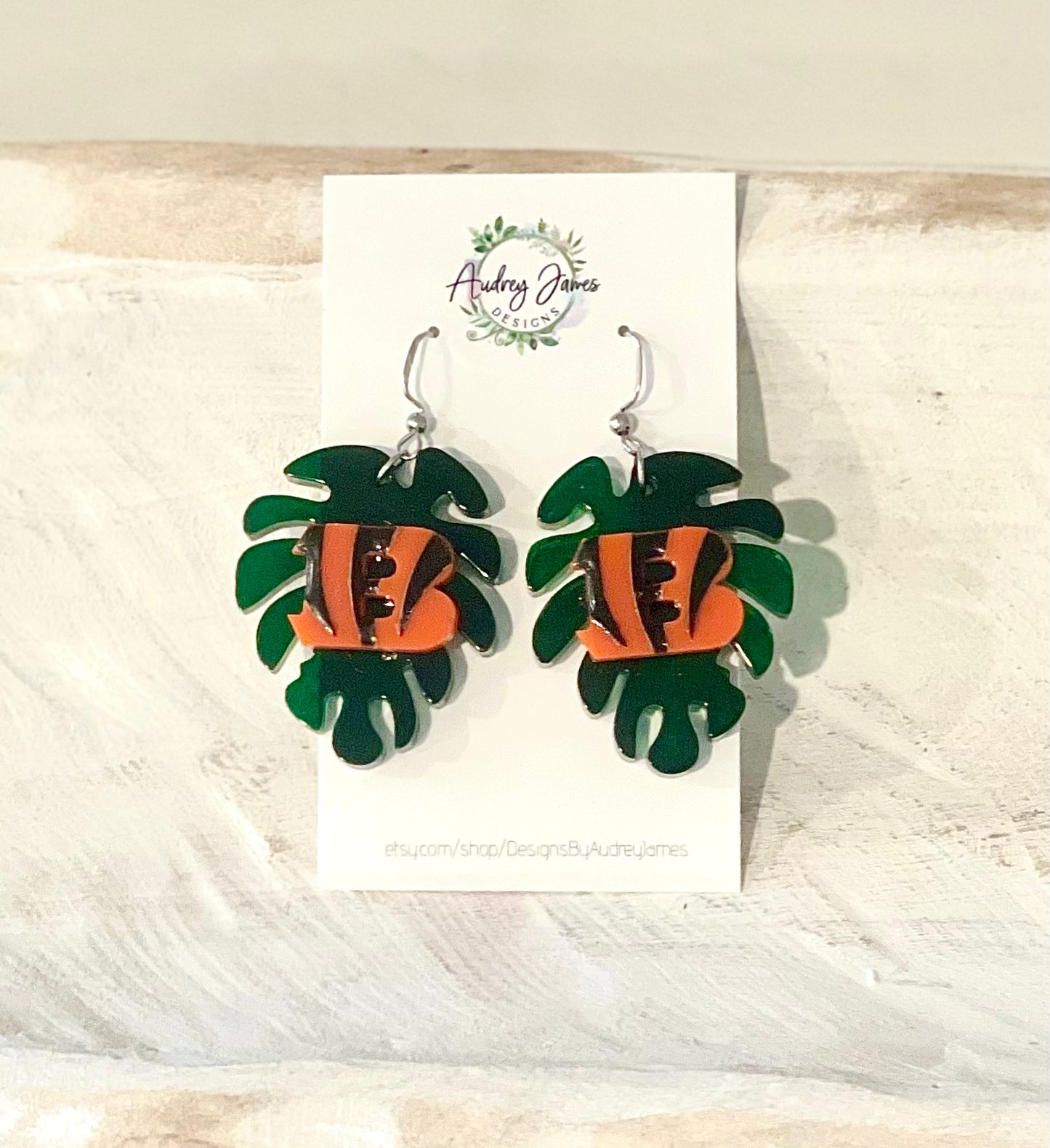 Bengals Jungle Football Earrings