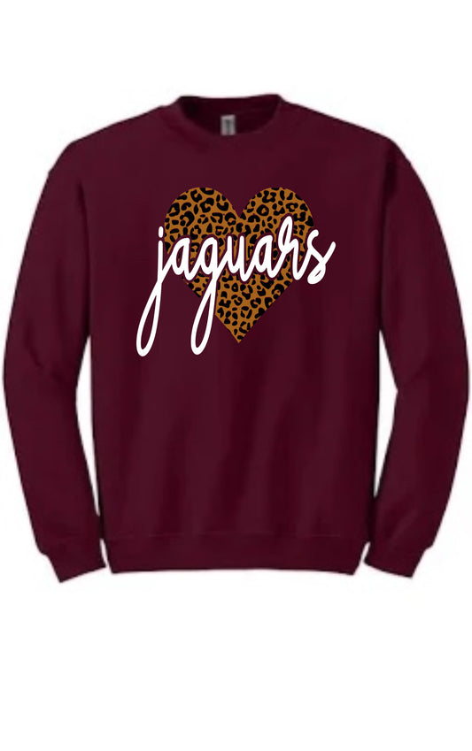 Leopard Jaguars Heart Sweatshirt